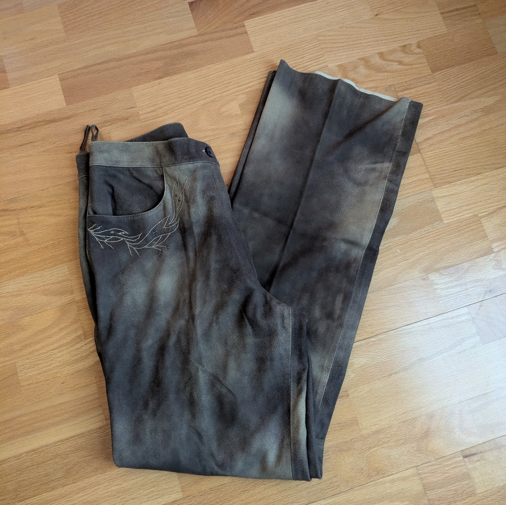 B&C Marble Gray Leather Pants - Picture 2 of 15